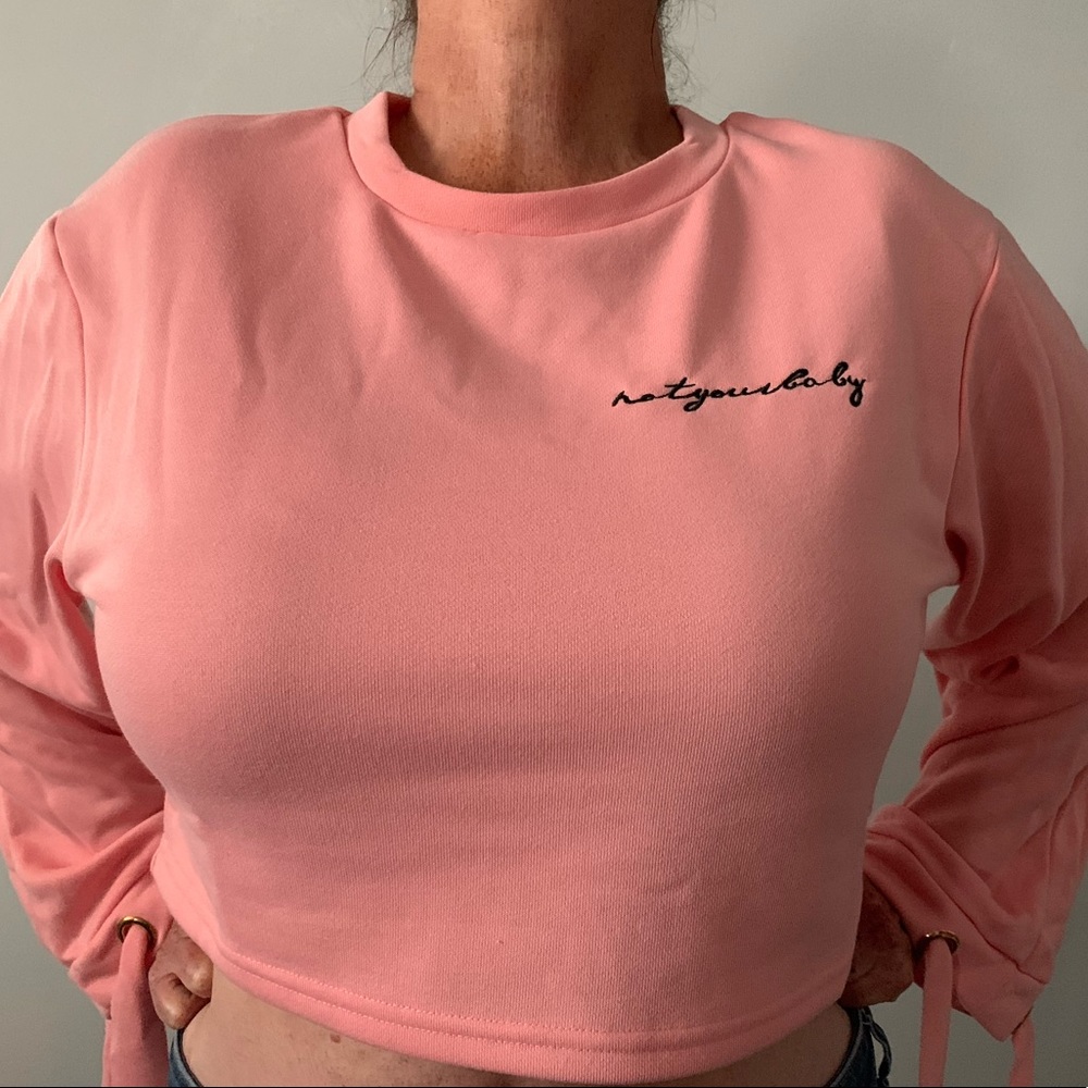 Not Your Baby - Pink Cropped Sweater
